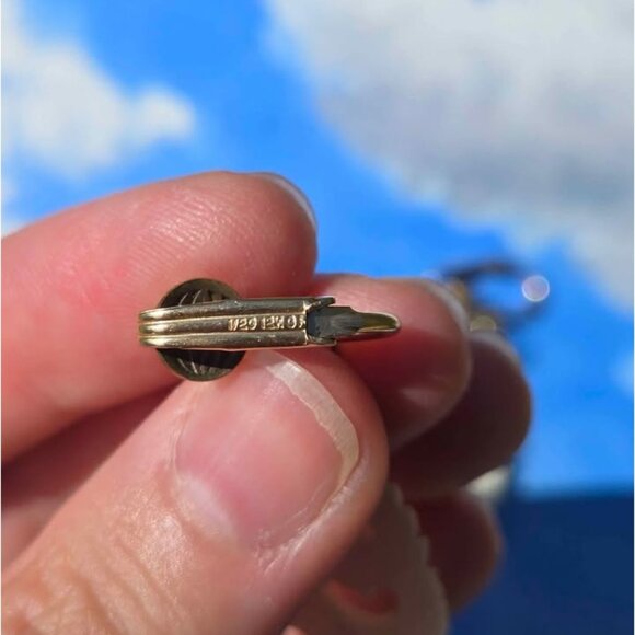 Intricate Carved Mother of Pearl Phoenix Bird Clip On Earrings 12k Gold Fill - Picture 10 of 11